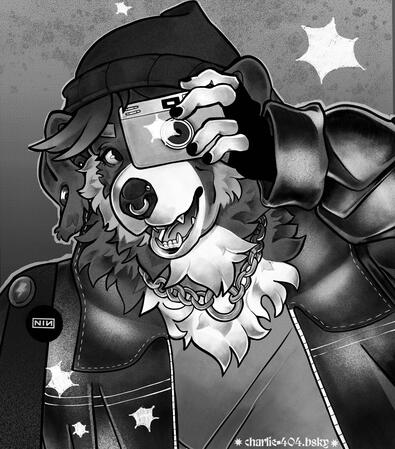 detailed b&w bust of charlie